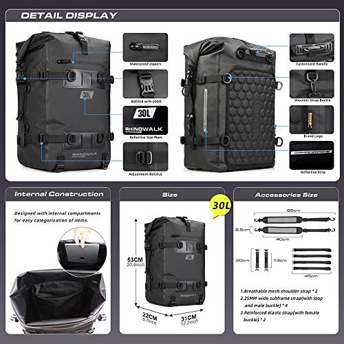 Motorcycle Tail Bag Waterproof Saddle Pannier Rear Rack Trunk J4607
