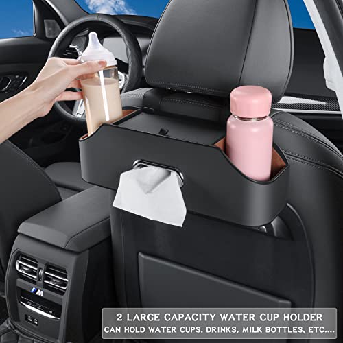 Car Back Seat Organizer with 2 Drink Cup Holder and Storage Hook H259