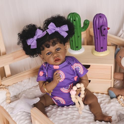 22.8 Inch Realistic African American Baby Doll with Soft Body K201