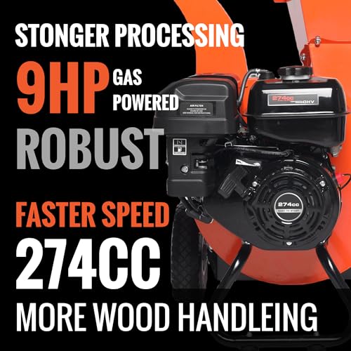 Wood Chipper Shredder Mulcher 7 HP 212cc Gas Powered 3 Inch Capacity E47717