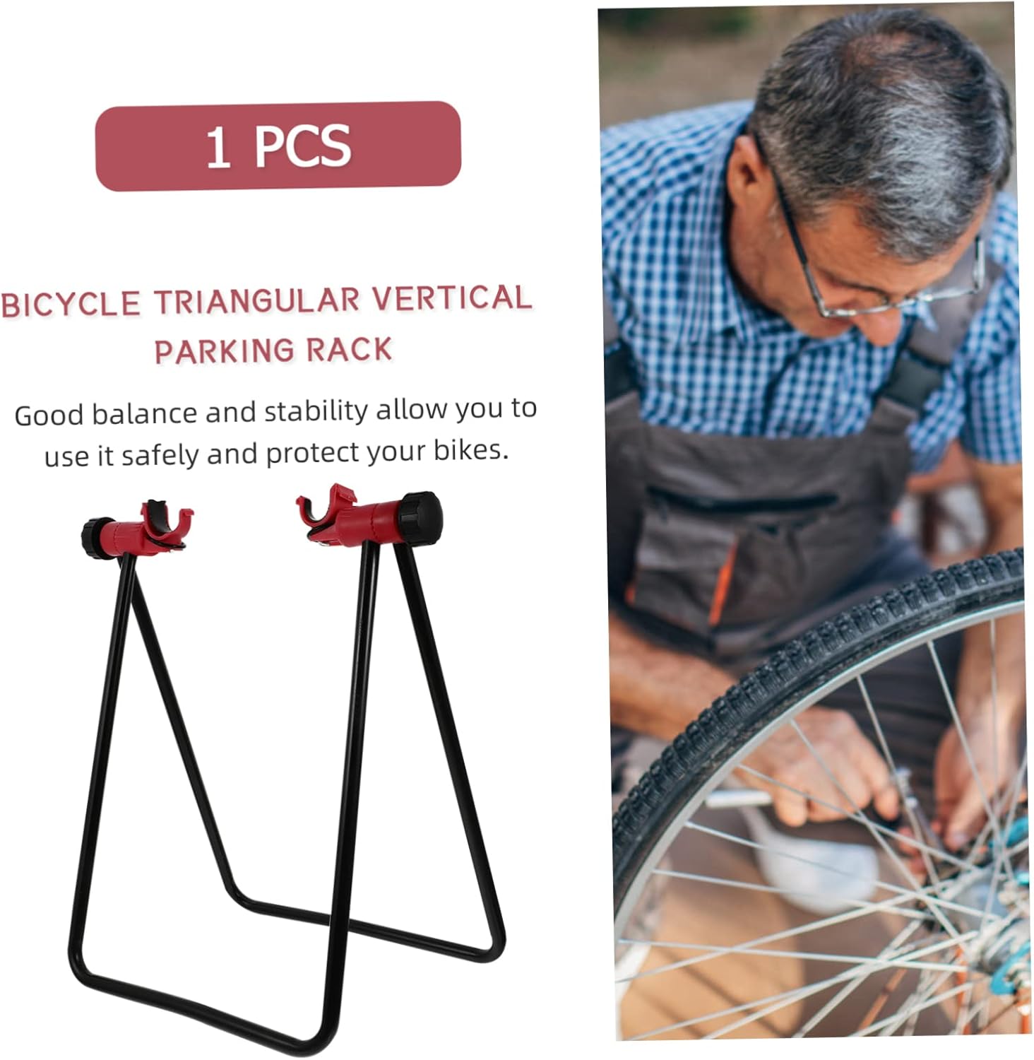 Triangular Vertical Parking Bike Kickstand Repair Stand T455505