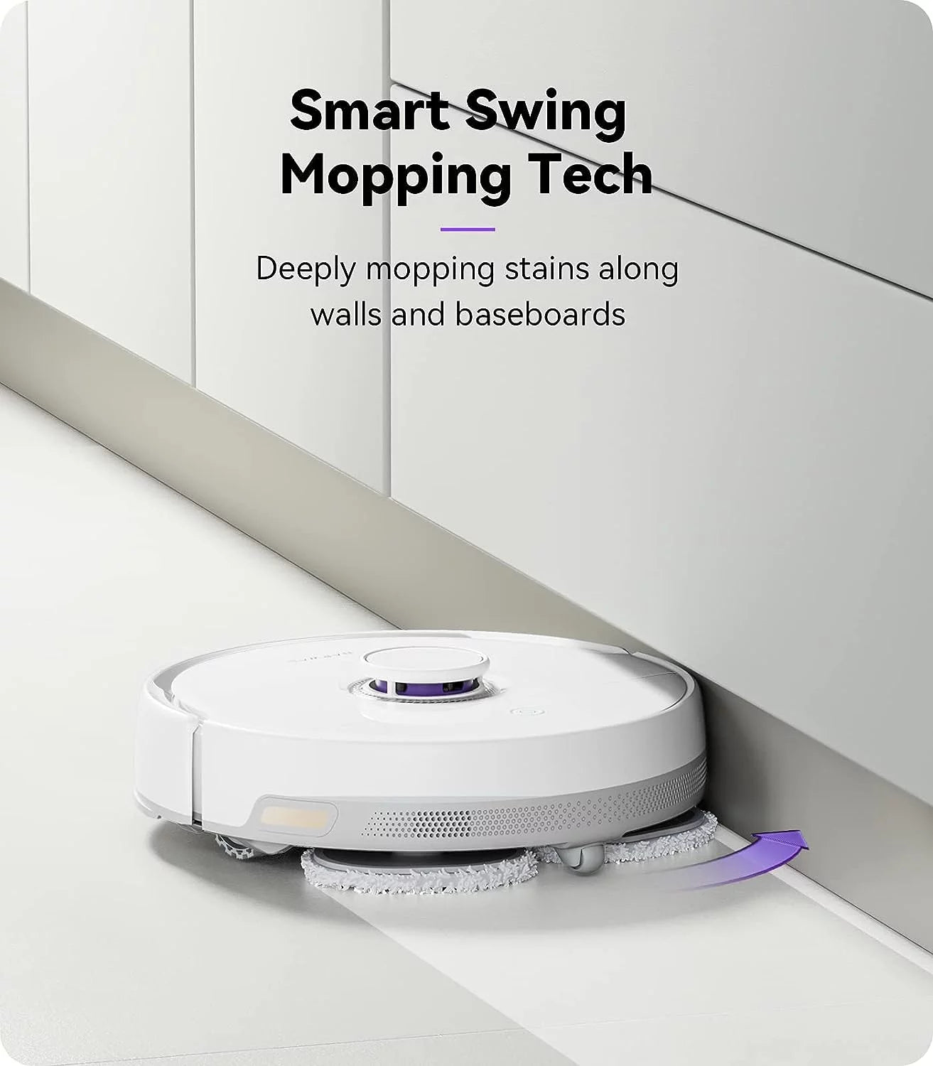 Robot Vacuum Cleaner with Auto Empty Station, Mop Washing & Drying, White A309632