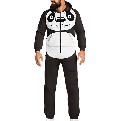 Adult Onesie Hooded One-Piece Pajama Zipper Jumpsuit for Men and Women I930