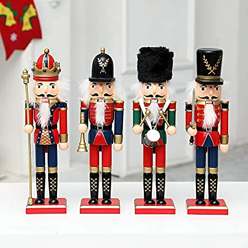 Wooden Nutcracker Ornaments Christmas Decoration Figures (12 Inch, Set) A862348