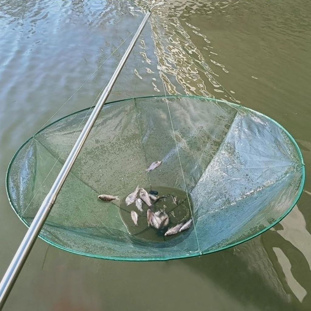 Drop Net for Pier Fishing, 39in Foldable Portable with Dual Line Structure S253