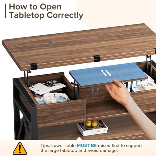 Lift Top Coffee Table with Storage Drawers L3789
