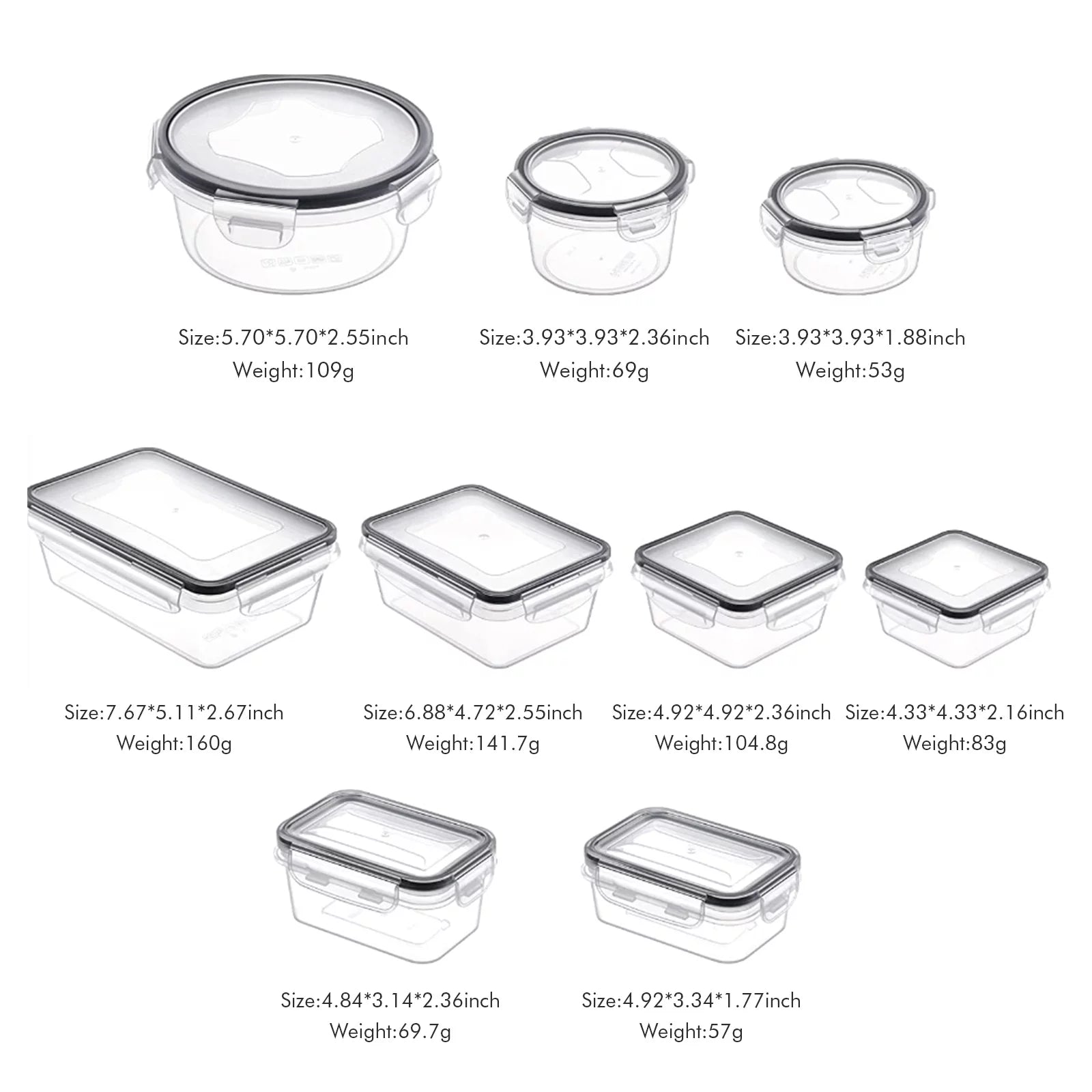 Food Storage Containers with Lids, 52 Piece Leak Proof Clear Plastic, BPA-Free, Stackable A1141