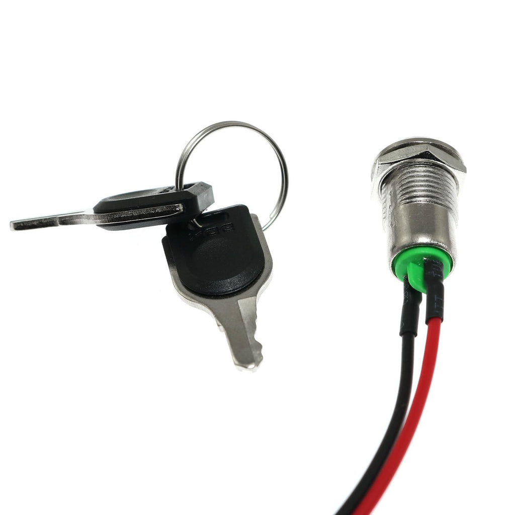 2PCS Metal Key Lock 12mm Pre Wired Rotary Switch for Electric Bicycle U759