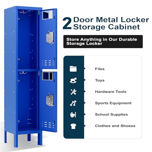5-Door Steel Storage Locker with Hooks and Card Slots M92401