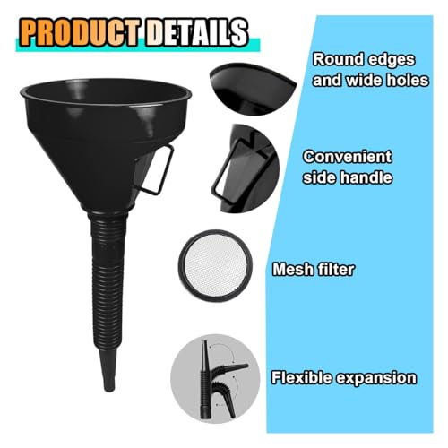 Flexible Oil Funnel with Extension Nozzle and Mesh Filter Z2317