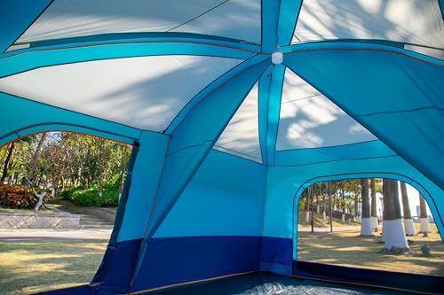 Extra Large Family Cabin Tent 2 Rooms 3 Doors 3 Windows Waterproof for Camping H460
