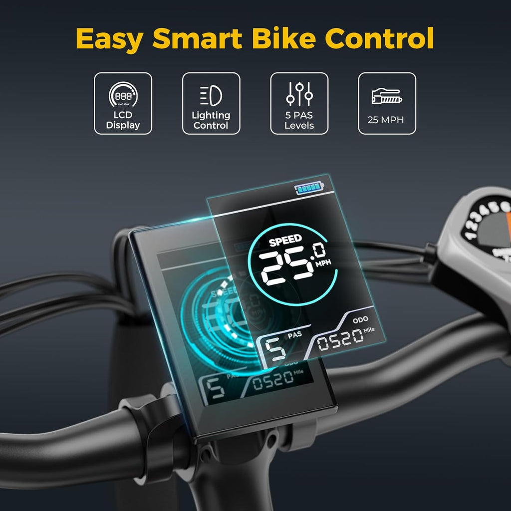 27.5" Electric Bike for Adults, 500W Brushless Motor, 25 MPH, Removable Battery C615