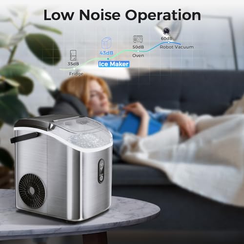 Nugget Ice Maker Countertop, Portable Sonic Ice Machine with Self-Cleaning N91574