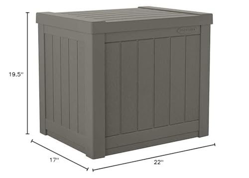 Outdoor Storage Box 22 Gallon Resin Deck Box with Flat-Lid Bench Seating B591