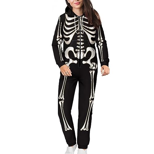 Adult Onesie Hooded One-Piece Pajama Zipper Jumpsuit for Men and Women I930
