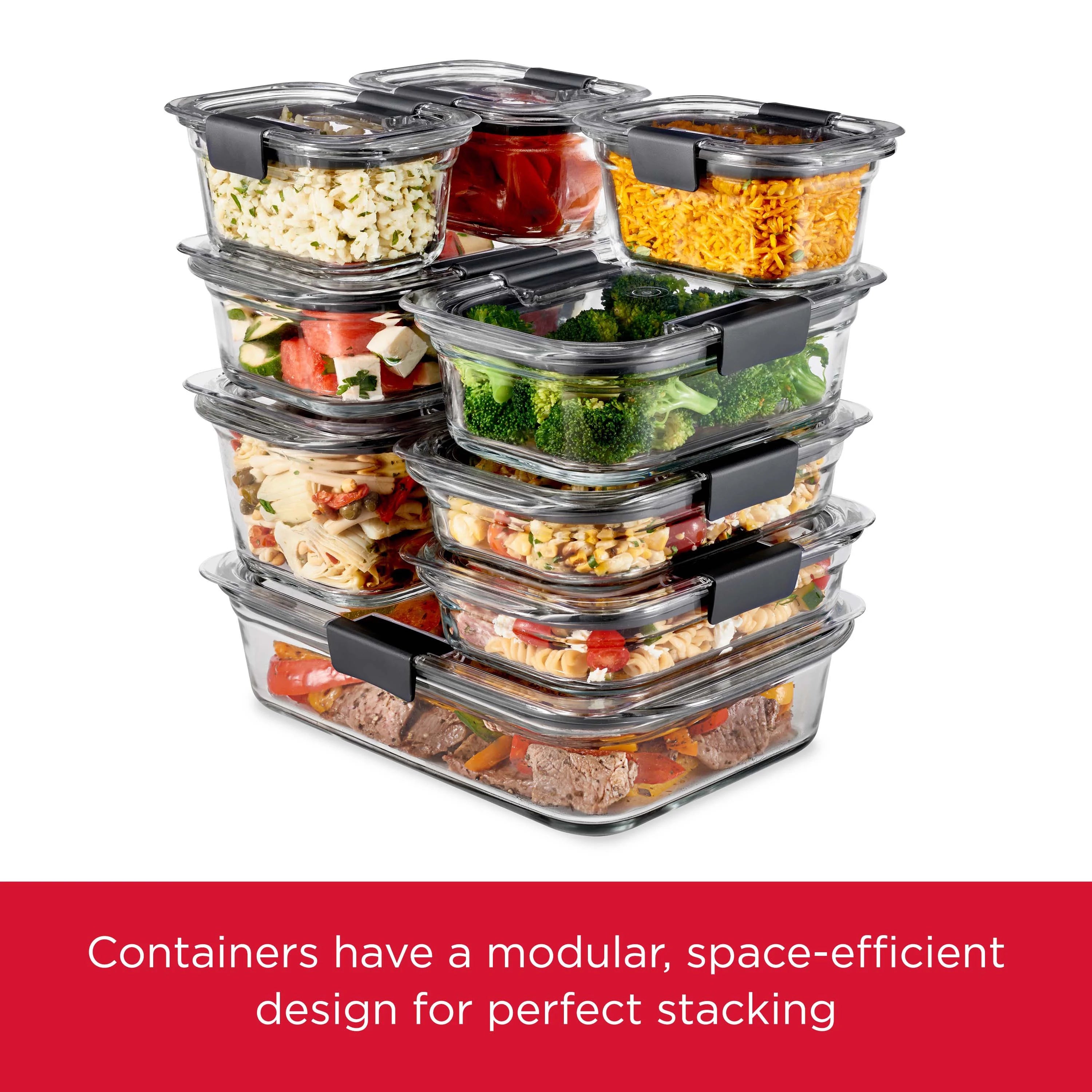 Glass Food Storage Containers Set of 3 with Latching Lids, Leakproof P3753