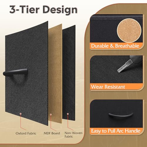 9-Drawer Fabric Storage Tower for Bedroom, Closet, Tall Chest Organizer with Steel Frame R839993