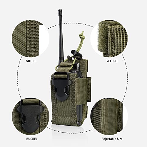 Radio Holster, MOLLE Radio Pouch for Vest, Walkie Talkie Holder for Duty Belt N50682