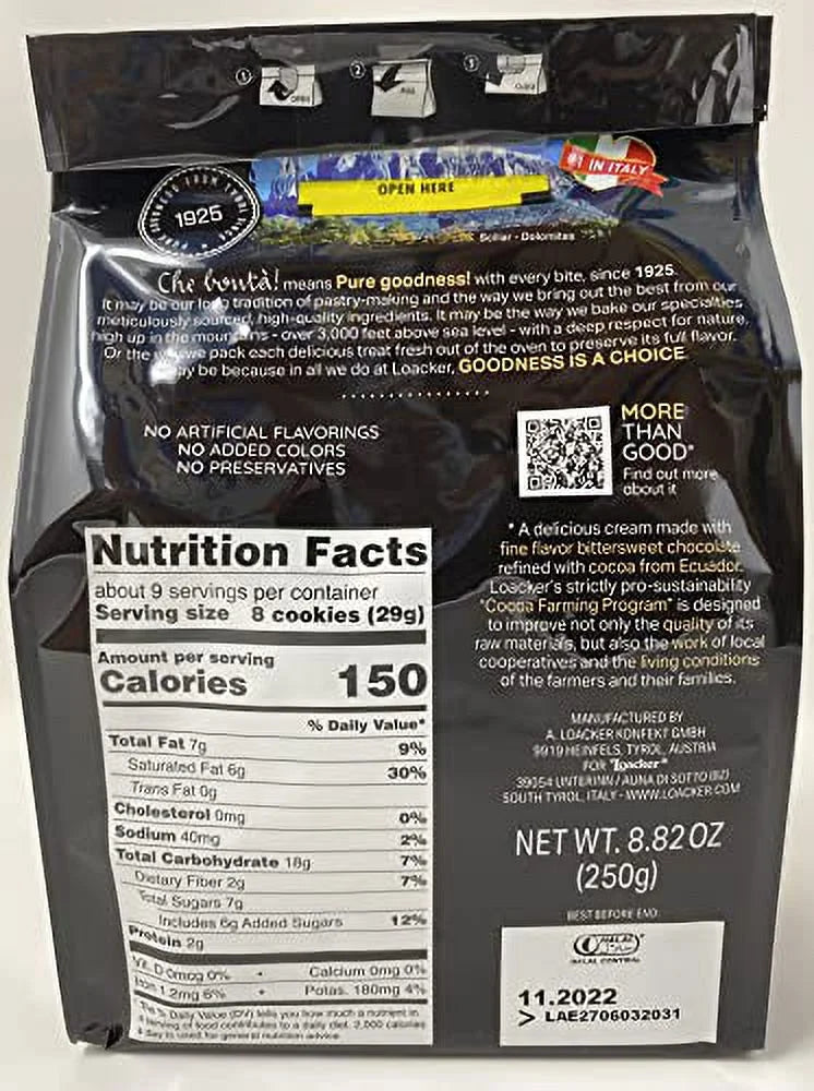 Dark Chocolate Filled Wafer Cookies 6 Pack J117