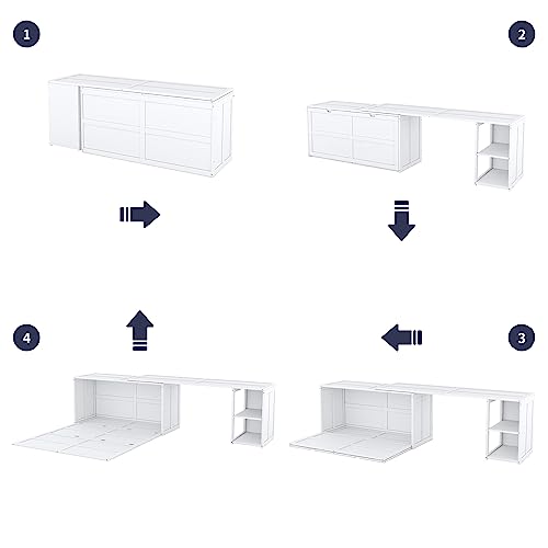 Wall Cabinet Bed with Storage and Bookcase Headboard F651615