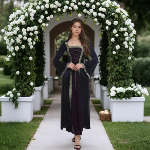 Medieval Tea Party Dress with Bubble Sleeves and Belt J695606