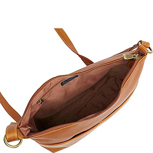 Full-Grain Leather Top-Zip Shoulder Bag with Adjustable Strap W21739