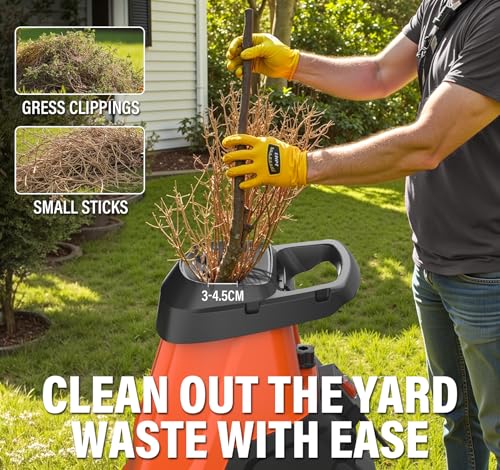 Electric Wood Chipper Shredder Mulcher with 50L Collecting Bin W3659