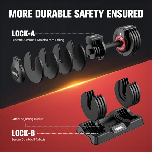 Adjustable Dumbbell 25LB, 5-in-1 Free Weight with Non-Slip Handle for Home Gym B97001