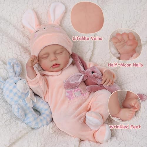 12 Inch Lifelike Reborn Baby Doll Silicone Full Body with Toy Accessories O3531