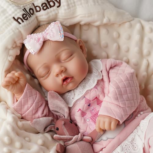 Silicone Reborn Baby Doll 17 Inch Realistic Newborn Vinyl Girl with Gift Box I275733