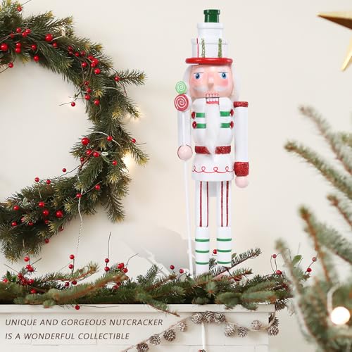 16 Inch Wooden Nutcracker Christmas Decoration for Table Desktop Fireplace Indoor Home H891