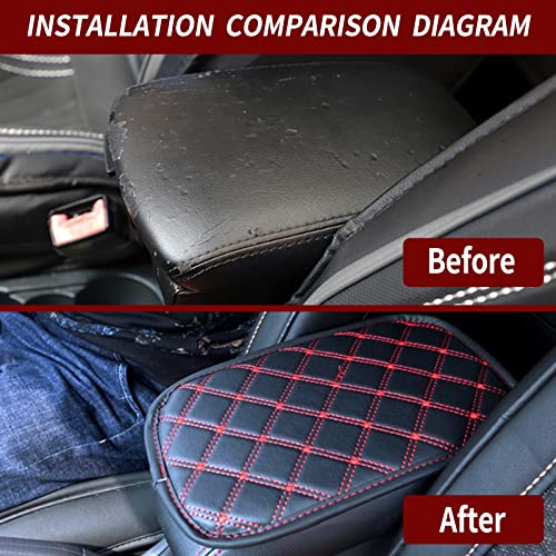 Car Center Console Cover, Waterproof PU Leather Armrest Protector, Anti Slip Pad for Car SUV Truck D199
