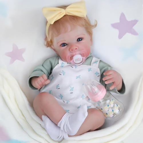 18-Inch Realistic Reborn Baby Doll with Blonde Hair and Weighted Cloth Body E16637