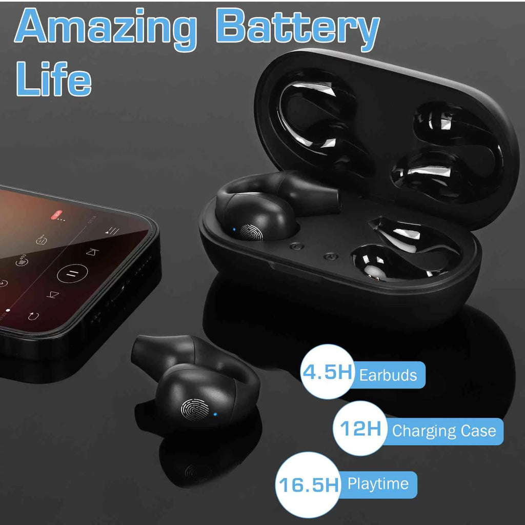True Wireless Earbuds Bluetooth Headphones with Charging Case, Touch Control, Black I38522
