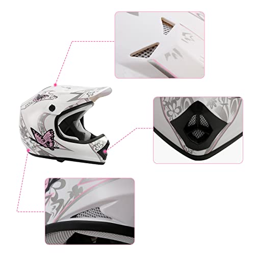 Youth Motocross Helmet with Gloves and Goggles C1269