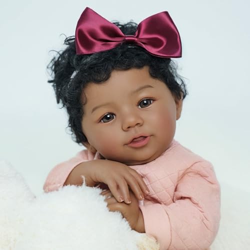 18-Inch Realistic African American Newborn Baby Doll with Soft Weighted Body Y11968