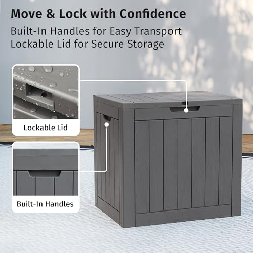 Outdoor Storage Box 31 Gallon Waterproof Resin Deck Box V3075
