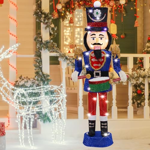 Lighted Blue Nutcracker Soldier Christmas Decoration for Indoor Outdoor D29664