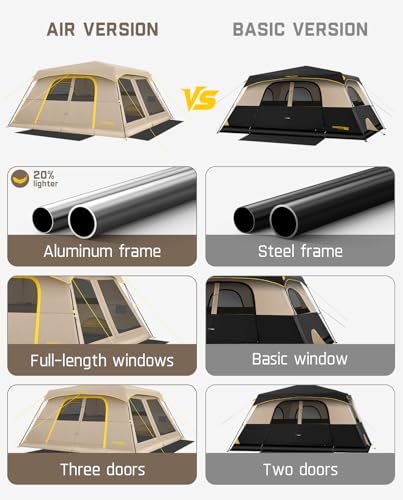 10 Person Instant Cabin Tent, Lightweight with Carry Bag for Camping & Hiking X185