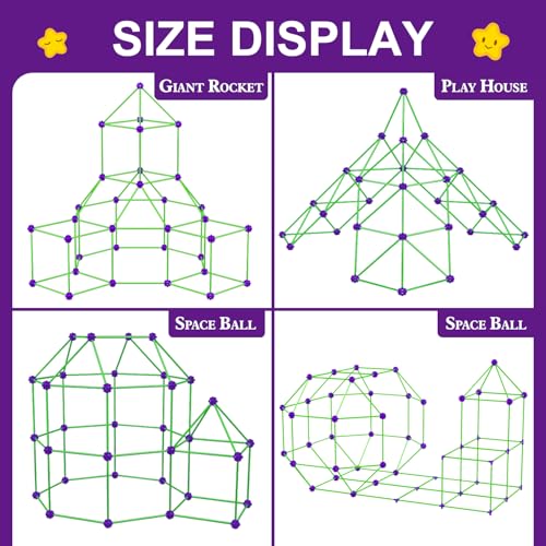 Fort Building Kit for Kids, STEM Construction Toys, 140 Pieces V503086