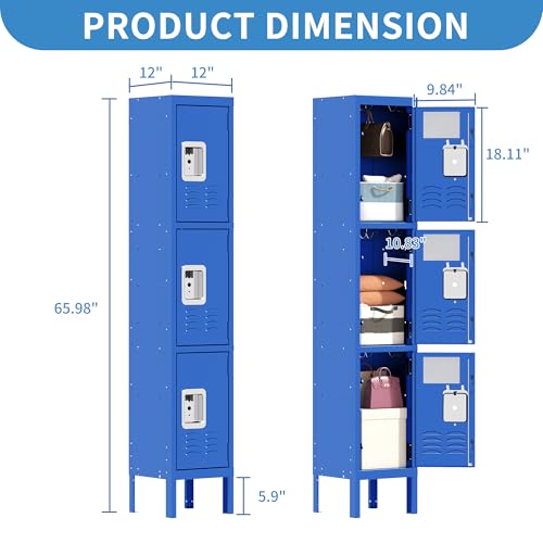 Steel Lockers for Employees, Lockable Storage Cabinet with Assembly X270