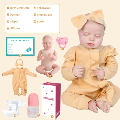 Realistic Reborn Baby Doll, 18 Inch Soft Body Sleeping Baby Girl with Pink Clothing Z645