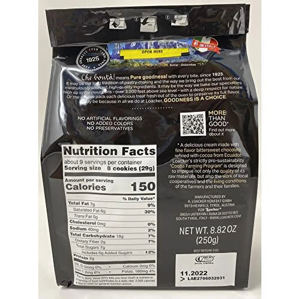 Dark Chocolate Filled Wafer Cookies 6 Pack J117