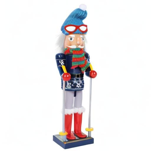 14 Inch Christmas Nutcracker Figures, Wooden Santa Chef Holding Gingerbread Men, Tabletop Centerpiece Decor R14704