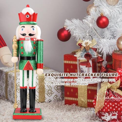 16 Inch Wooden Nutcracker Christmas Decoration for Table Desktop Fireplace Indoor Home H891