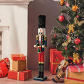 eUty King Nutcracker Christmas 42" H Wooden Nutcracker Decoration Large Size Xmas Welcome Nutcracker King Figurine Decor-Indoor & Outdoor