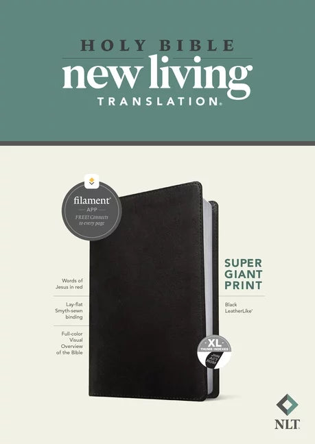 NLT Super Giant Print Bible, Filament-Enabled Edition (Leatherlike, Black, Indexed, Red Letter) (Other)