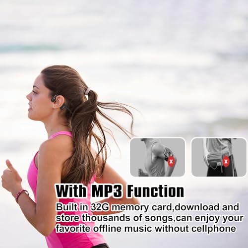 Bone Conduction Wireless Sport Headphones with Noise-Canceling Mics E40369