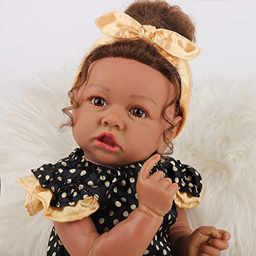 22.8 Inch Realistic African American Baby Doll with Soft Body K201