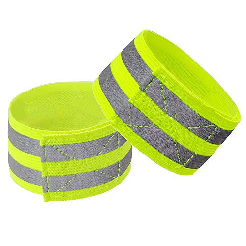 CSYSX High Visibility Reflective Bands for Wrist Arm Ankle Leg Adjustable Elastic Reflective Gear for Night Walking Cycling Running Jogging Outdoor Safety Reflector Straps Belt Vest